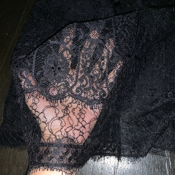 Ann Taylor Black Lace Skirt Pencil Sequin 0P S NEW - Picture 3 of 8